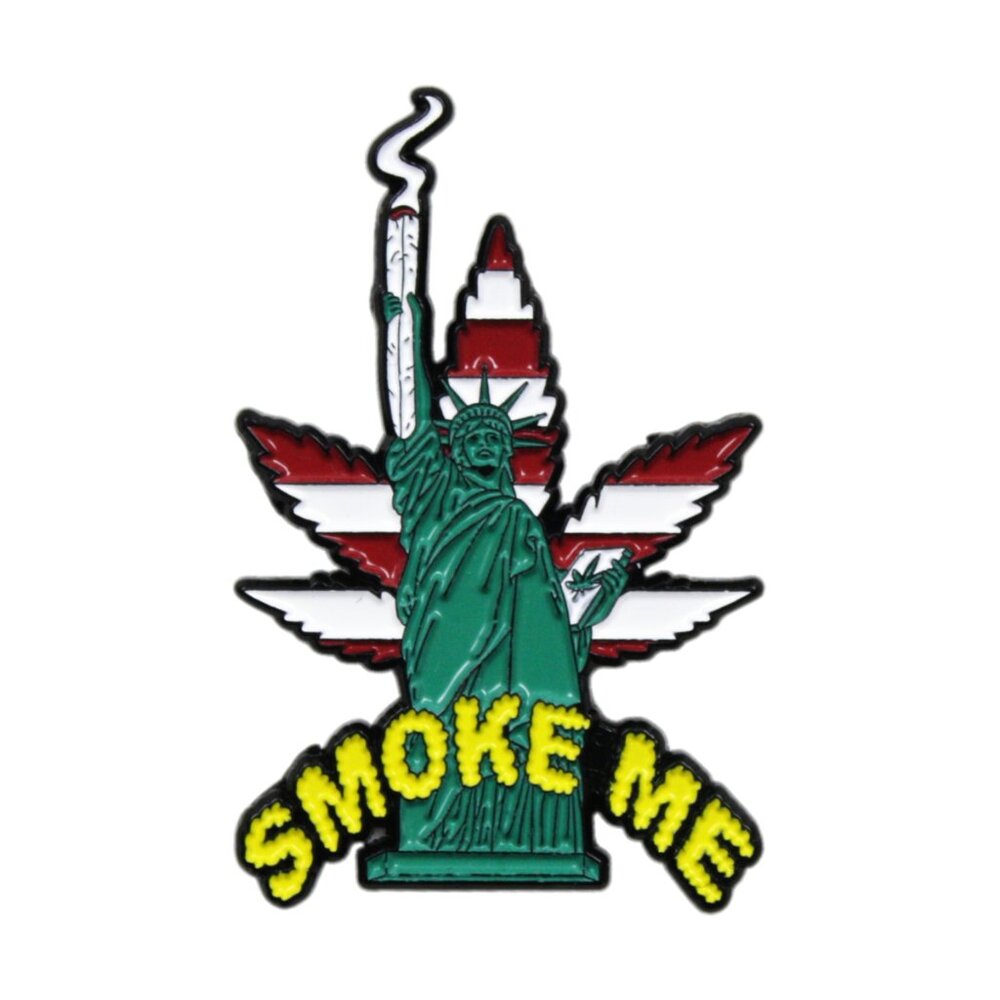 Statue of Liberty Pot Parody Enamel Pin - Smoke Me - Stoner Funny Travel USA NWT
